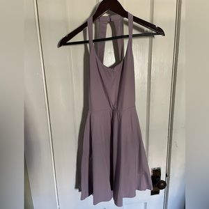 Halara light purple halter spandex athletic dress with shorts, size S (no tags)